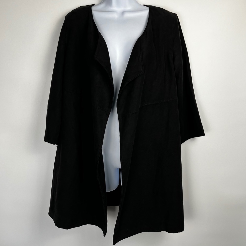 HM Black Faux Suede Whimsigoth Jacket Size 2 Womens Mod Glam